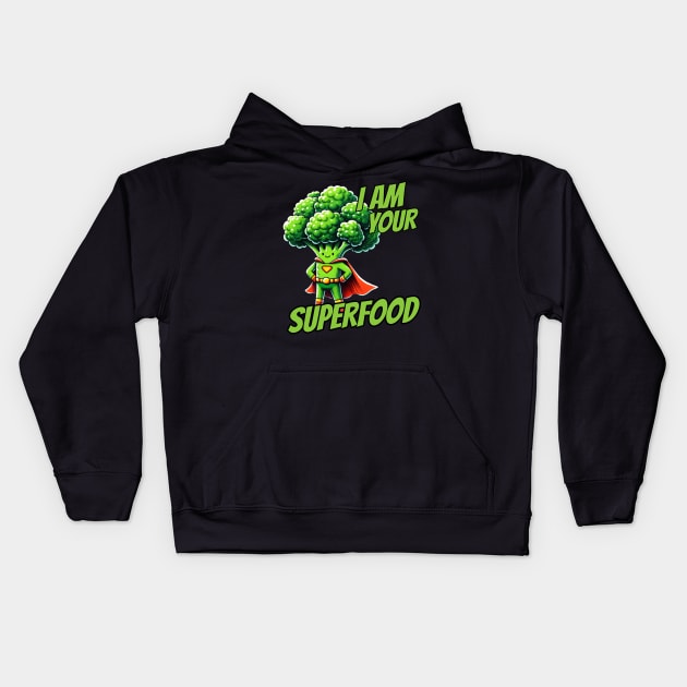 I am your Superfood healthy Food Brokkoli Kids Hoodie by DoodleDashDesigns